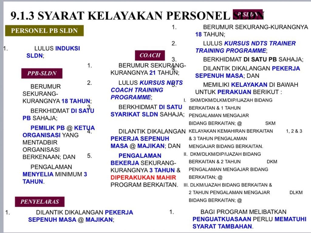 Syarat Lantikan Personel - Tenaga Pengajar Kemahiran Pusat SLDN