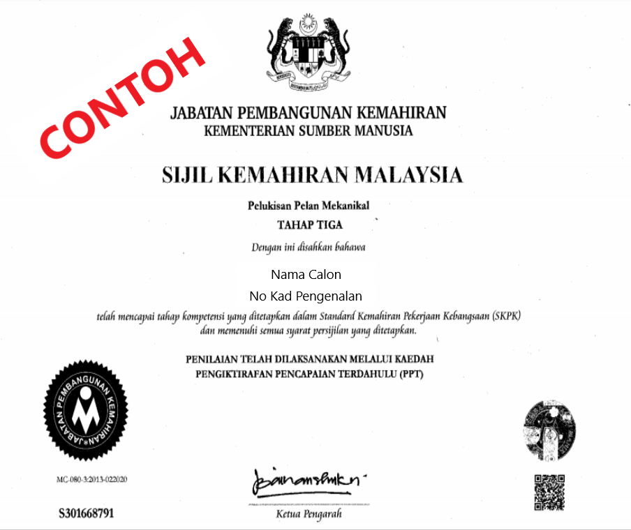 SKM-PPT- Contoh Sijil