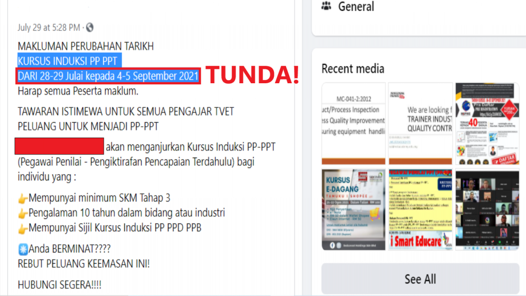 Kursus Induksi Pentauliahan PP-PPT - Tunda