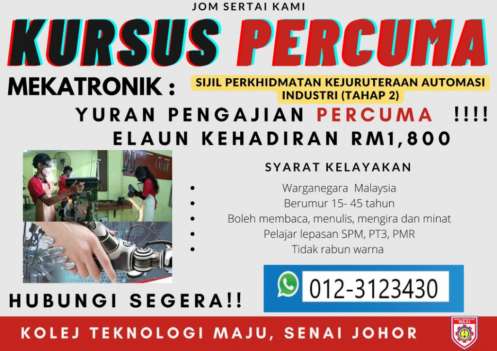 Kursus Kemahiran Percuma 2022 - KTM