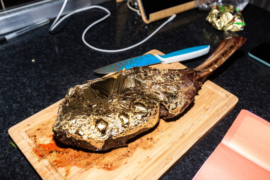 24 karat gold–wrapped tomahawk