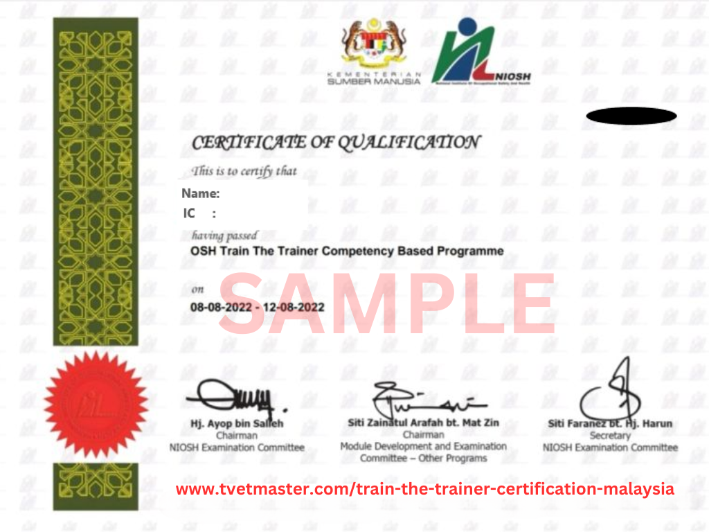 Train The Trainer Certification - OSH