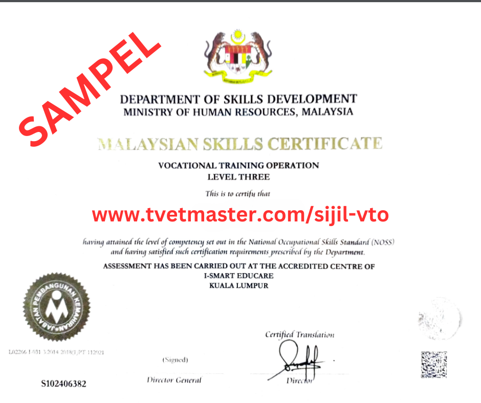 Trainer Certificate - VTO (Eng)