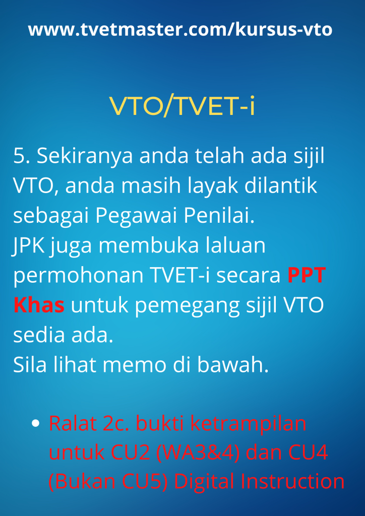 Sijil VTO - Masih sah
